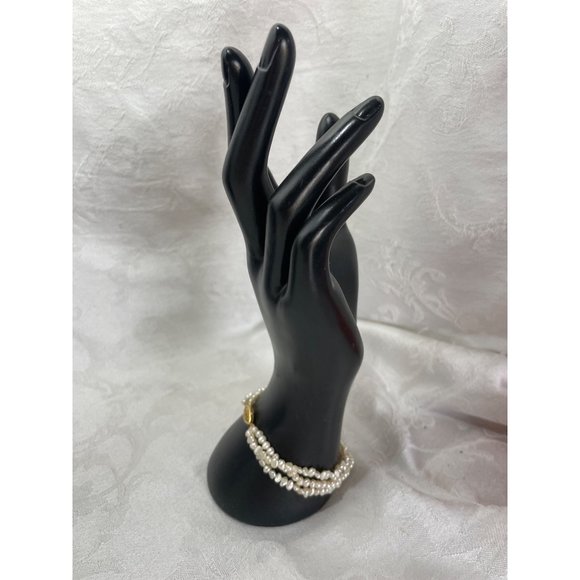 Seed Pearls 17” Necklace  Matching Bracelet 8.5” Vintage Goldtone Filigree Clasp - Picture 7 of 9